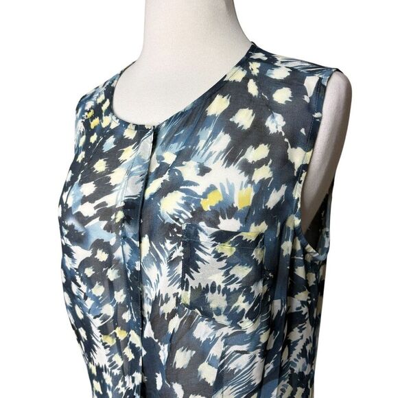 Cabi Sleeveless Sheer Tunic Blue and White Size Medium - Picture 3 of 7